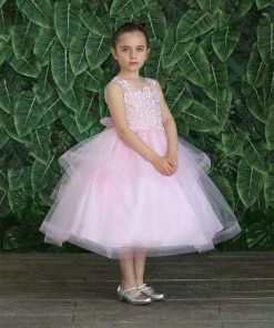 Calla Collection Girls Tea Length Tulle Dress With Embroidered Bodice By Calla D792 Flower Girl Dresses 54 Calla Collection Girls Tea Length Tulle Dress With Embroidered Bodice By Calla D792 Flower Girl Dresses
