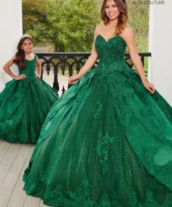 Mary's Bridal Mini Quince Collection Girls Tiered Applique Gown By Mary's Bridal MQ4032