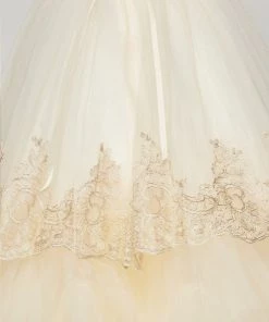 Girls Tiered Long Applique Dress By Cinderella Couture 5099 Flower Girl Dresses