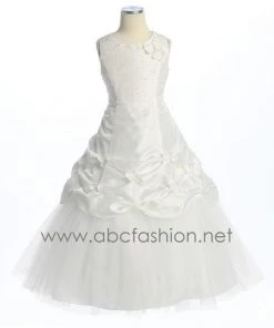 ABC Fashion Flower Girl Dresses Girls White Communion Dresses