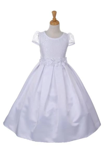 Cinderella Couture Girls White Lace Dress With Rosettes Kids 4 Cinderella Couture Girls White Lace Dress With Rosettes Kids