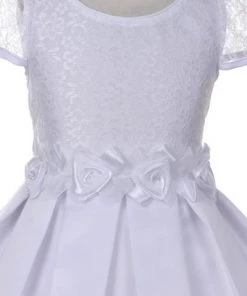 Cinderella Couture Girls White Lace Dress With Rosettes Kids 9 Cinderella Couture Girls White Lace Dress With Rosettes Kids