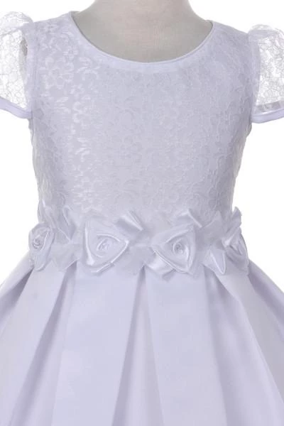 Cinderella Couture Girls White Lace Dress With Rosettes Kids 5 Cinderella Couture Girls White Lace Dress With Rosettes Kids