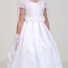 Cinderella Couture Girls White Lace Dress With Rosettes Kids