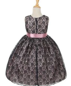 Cinderella Couture Girls White Raschel Lace Tea Length Dress With Sash 9 Cinderella Couture Girls White Raschel Lace Tea Length Dress With Sash