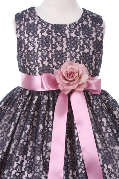 Cinderella Couture Girls White Raschel Lace Tea Length Dress With Sash 4 Cinderella Couture Girls White Raschel Lace Tea Length Dress With Sash