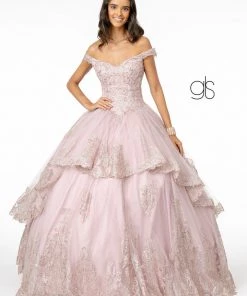 Glitter Applique Off Shoulder Ball Gown By Elizabeth K GL1819 13 Glitter Applique Off Shoulder Ball Gown By Elizabeth K GL1819