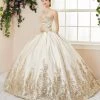 Glitter Applique Strapless Quinceanera Dress By House Of Wu 26966