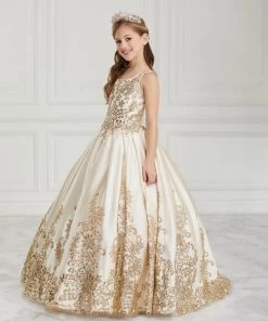 Glitter Applique Strapless Quinceanera Dress By House Of Wu 26966