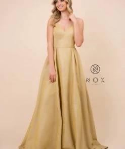Prom Glitter Ballgown With Crisscross Back By Nox Anabel E228