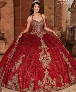 Mary's Bridal Glitter Cape Quinceanera Dress By Alta Couture MQ3073