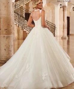 Mary's Bridal Ball Gowns Collection Glitter Cape Wedding Ball Gown By Mary's Bridal MB6090 Wedding Dresses