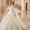 Mary's Bridal Ball Gowns Collection Glitter Cape Wedding Ball Gown By Mary's Bridal MB6090 Wedding Dresses 1 Mary's Bridal Ball Gowns Collection Glitter Cape Wedding Ball Gown By Mary's Bridal MB6090 Wedding Dresses