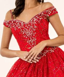 Glitter Cold Shoulder Ball Gown By Elizabeth K GL1928