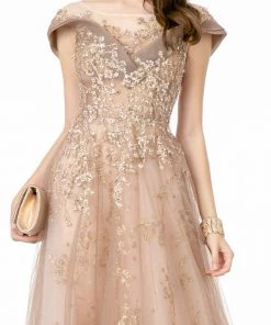 Prom Glitter Embellished Long Illusion Dress By Elizabeth K GL1806 9 Prom Glitter Embellished Long Illusion Dress By Elizabeth K GL1806