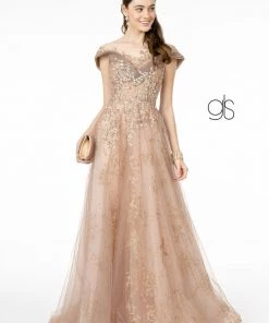 Prom Glitter Embellished Long Illusion Dress By Elizabeth K GL1806
