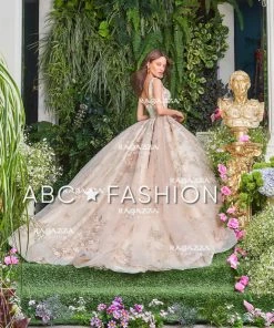 Ragazza Fashion Quinceañera Glitter Floral Quinceanera Dress By Ragazza DV26-526