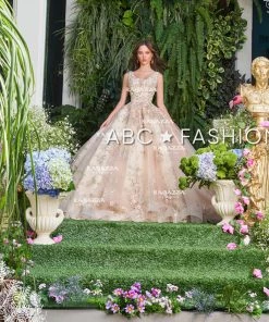 Ragazza Fashion Quinceañera Glitter Floral Quinceanera Dress By Ragazza DV26-526