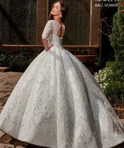 Mary's Bridal Ball Gowns Collection Glitter Lace Wedding Ball Gown By Mary's Bridal MB6076 Wedding Dresses