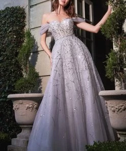 Prom Glitter Off Shoulder Ball Gown By Cinderella Divine B713