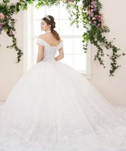 Quinceañera Glitter Off Shoulder Quinceanera Dress By House Of Wu 26957