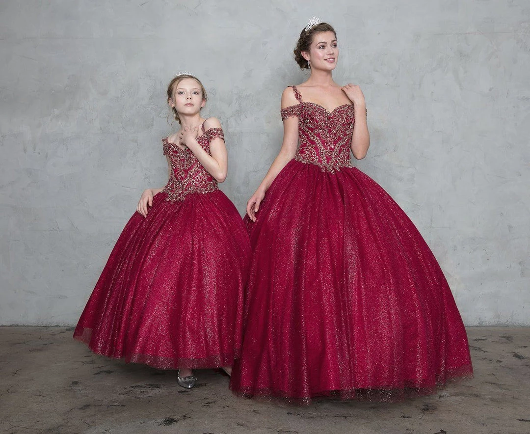 Calla Collection Glitter Off Shoulder Ball Gown With Embroidered Bodice 7 Calla Collection Glitter Off Shoulder Ball Gown With Embroidered Bodice