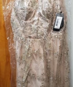 Glitter Print Ball Gown By Cinderella Divine CB068