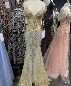 Glitter Print Mermaid Dress By Cinderella Divine J810 31 Glitter Print Mermaid Dress By Cinderella Divine J810