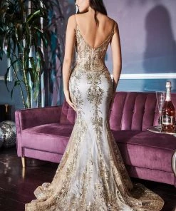 Glitter Print Mermaid Dress By Cinderella Divine J810