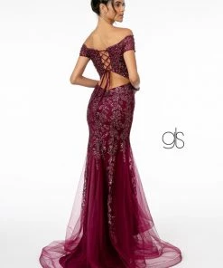 Prom Glitter Print Mermaid Gown With Cutout Back By Elizabeth K GL1823
