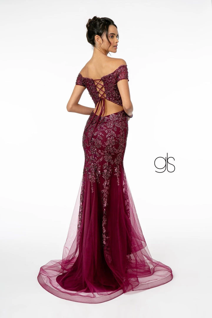 Prom Glitter Print Mermaid Gown With Cutout Back By Elizabeth K GL1823 4 Prom Glitter Print Mermaid Gown With Cutout Back By Elizabeth K GL1823