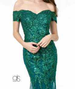 Prom Glitter Print Mermaid Gown With Cutout Back By Elizabeth K GL1823 11 Prom Glitter Print Mermaid Gown With Cutout Back By Elizabeth K GL1823