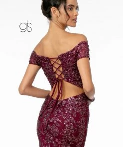 Prom Glitter Print Mermaid Gown With Cutout Back By Elizabeth K GL1823 14 Prom Glitter Print Mermaid Gown With Cutout Back By Elizabeth K GL1823