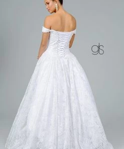 Glitter Print Off Shoulder Ball Gown By Elizabeth K GL1820 20 Glitter Print Off Shoulder Ball Gown By Elizabeth K GL1820