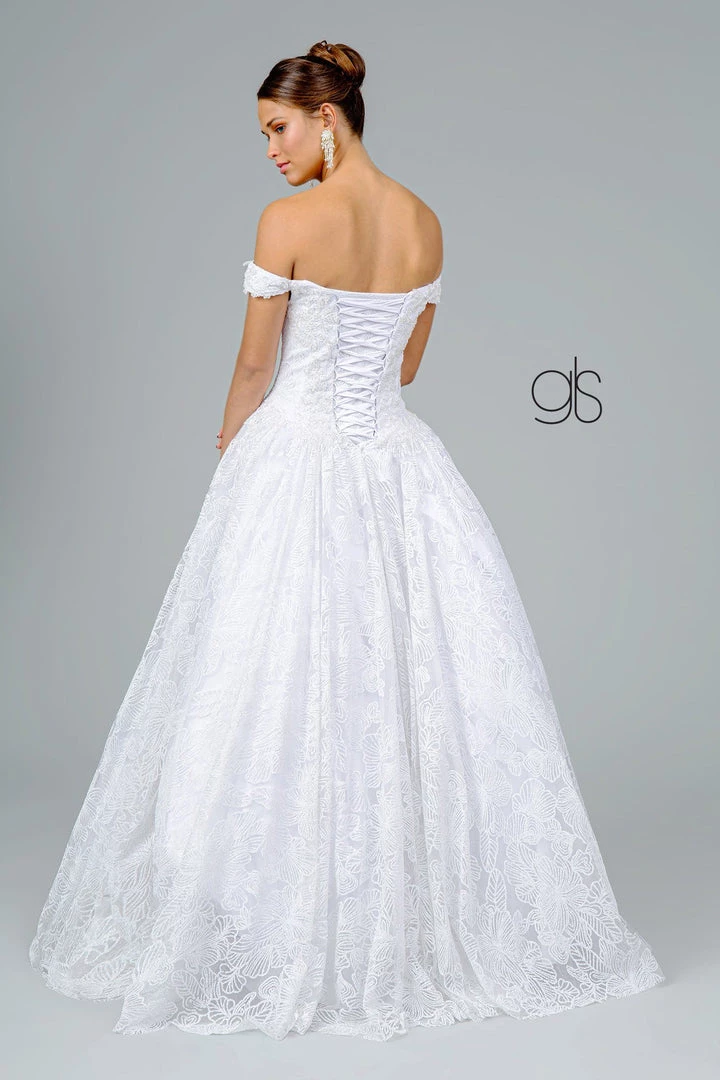 Glitter Print Off Shoulder Ball Gown By Elizabeth K GL1820 10 Glitter Print Off Shoulder Ball Gown By Elizabeth K GL1820