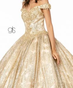 Glitter Print Off Shoulder Ball Gown By Elizabeth K GL1820 15 Glitter Print Off Shoulder Ball Gown By Elizabeth K GL1820