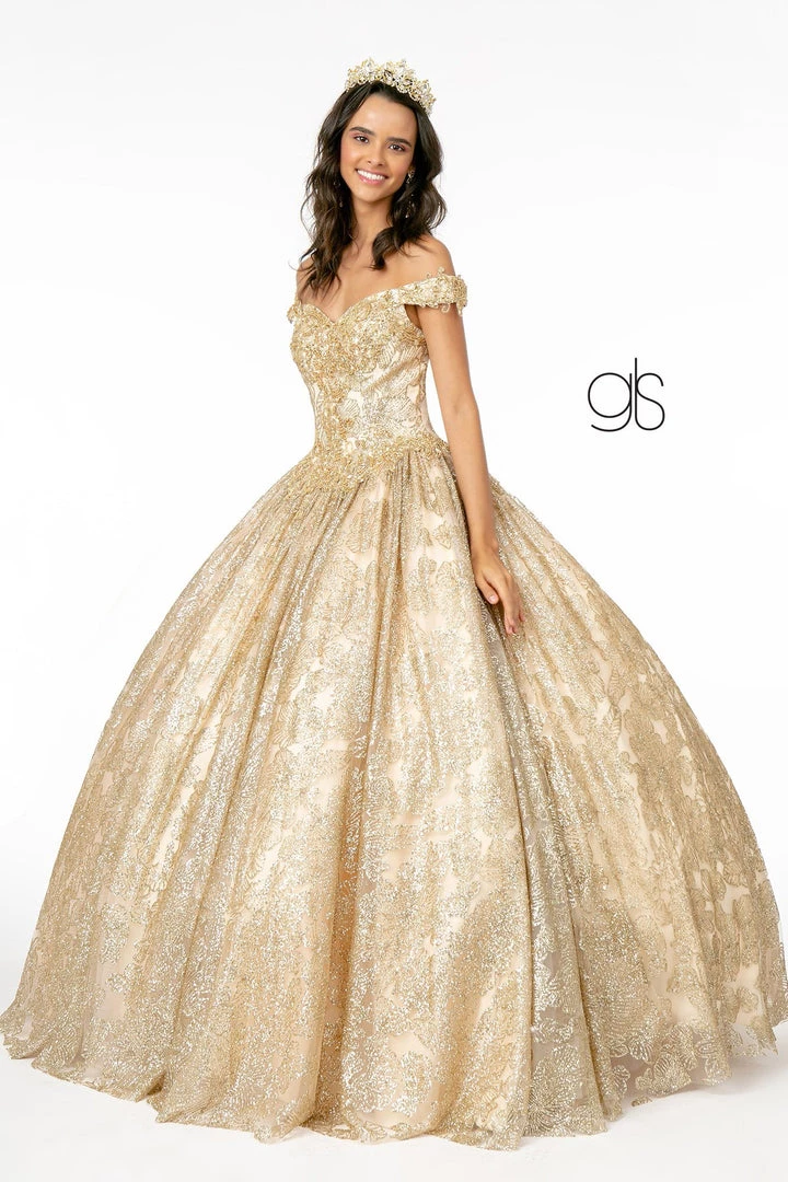 Glitter Print Off Shoulder Ball Gown By Elizabeth K GL1820 3 Glitter Print Off Shoulder Ball Gown By Elizabeth K GL1820