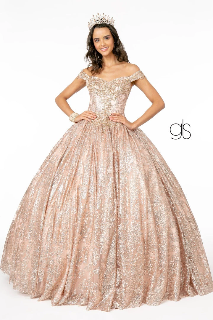 Glitter Print Off Shoulder Ball Gown By Elizabeth K GL1820 7 Glitter Print Off Shoulder Ball Gown By Elizabeth K GL1820
