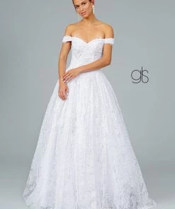 Glitter Print Off Shoulder Ball Gown By Elizabeth K GL1820 19 Glitter Print Off Shoulder Ball Gown By Elizabeth K GL1820