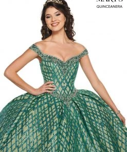 Quinceañera Glitter Print Off Shoulder Quinceanera Dress By Mary's Bridal MQ2088