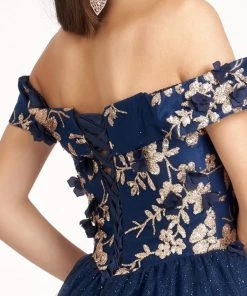 Glitter Print Short Off Shoulder Dress By Elizabeth K GS1978