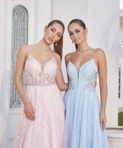 Glitter Print Sleeveless A-line Gown By Nox Anabel T1011 11 Glitter Print Sleeveless A-line Gown By Nox Anabel T1011