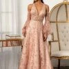 Glitter Print V-Neck Gown By Elizabeth K GL3002 Prom