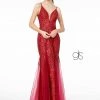 Prom Glitter Sequined V-Neck Mermaid Gown By Elizabeth K GL2939
