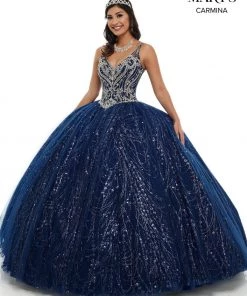 Quinceañera Glitter Sleeveless Quinceanera Dress By Mary's Bridal MQ1061