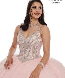 Quinceañera Glitter Sleeveless Quinceanera Dress By Mary's Bridal MQ1061