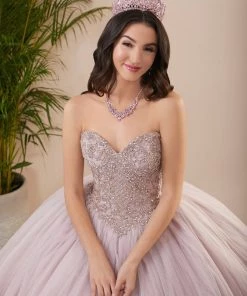 House Of Wu Fiesta Gowns Glitter Strapless Quinceanera Dress By Fiesta Gowns 56408