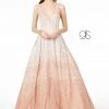 Glitter Tulle Long Illusion V-Neck Dress By Elizabeth K GL2908