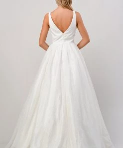 Glitter Wedding Ball Gown By Cinderella Divine CB077W 16 Glitter Wedding Ball Gown By Cinderella Divine CB077W