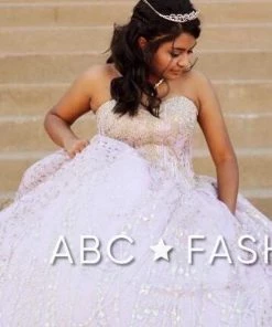 Quinceañera Gold Applique Strapless Quinceanera Dress By House Of Wu 26913